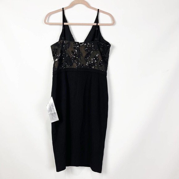 Dress The Population Womens Giulia Sequin Crepe Dress Large Black NWT. - Picture 5 of 8